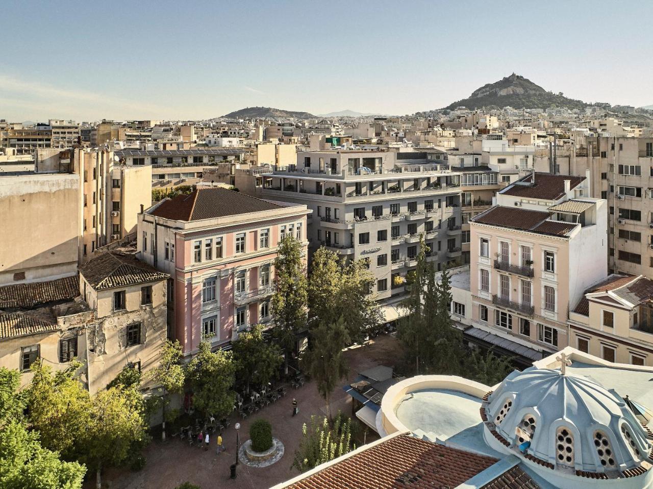 Perianth Hotel Athena Bagian luar foto View of the Acropolis from the hotel